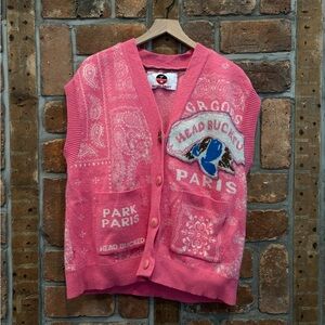 Pink Graphic Knit Vest